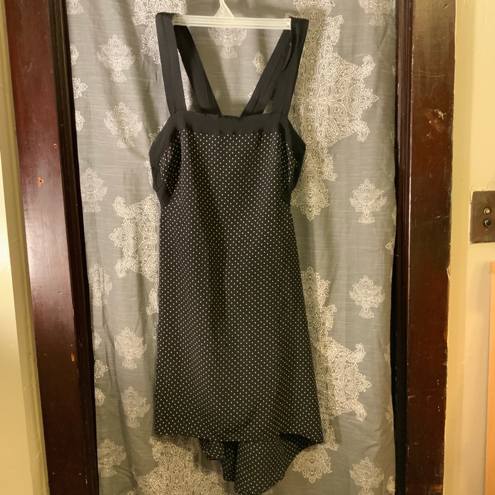Polka dot dress open back.
